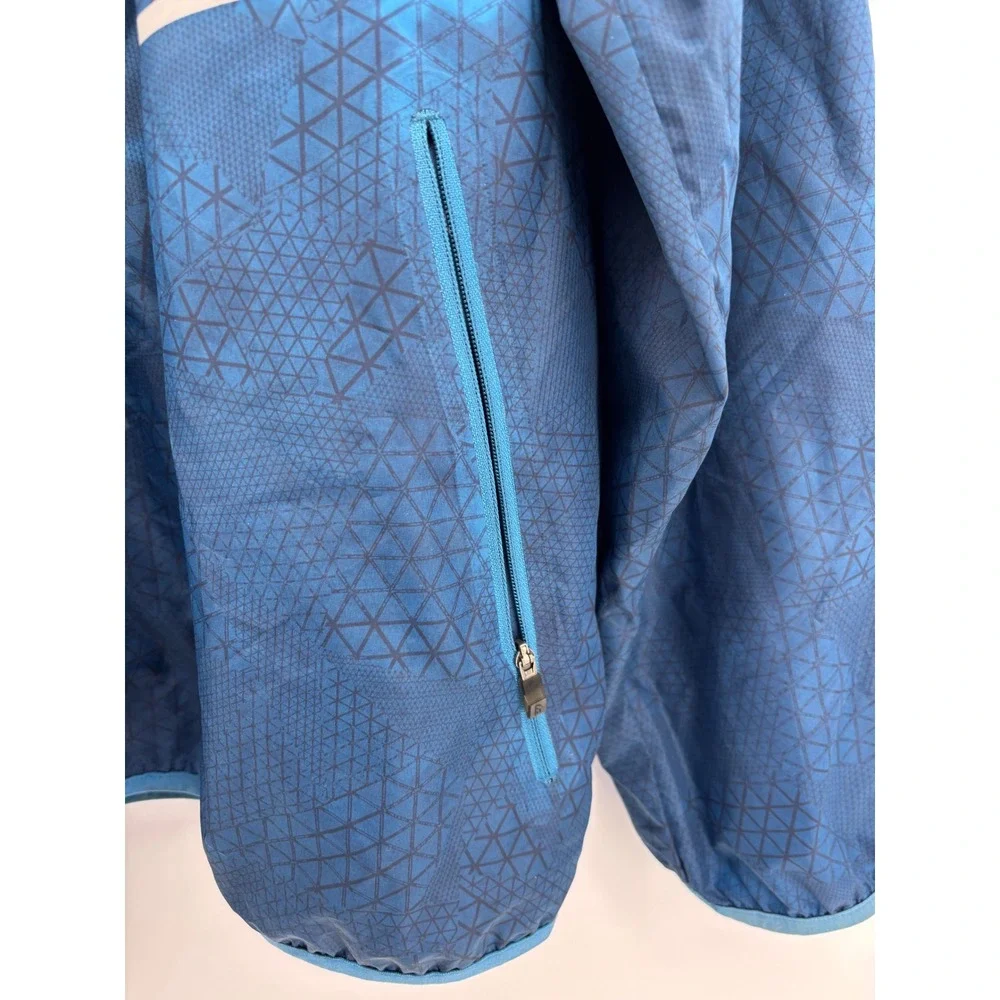 The North Face Mountain Athletics Blue Geometric Windbreaker Jacket Mens XXL